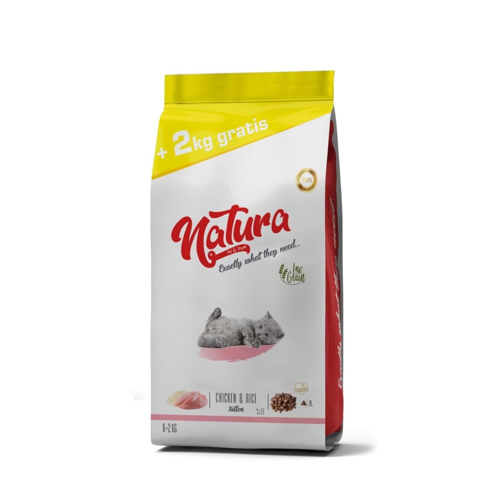 Natura Premium Düşük Tahıllı Tavuklu Yavru Kedi Maması 8 KG + 2 KG | SRC: Barcode: 8682315520026